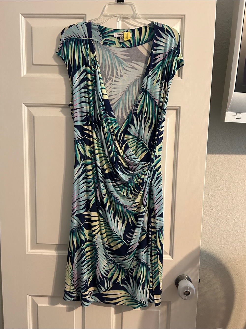 Tommy Bahama Tie front Dress - Tropical Navy & Teal pattern